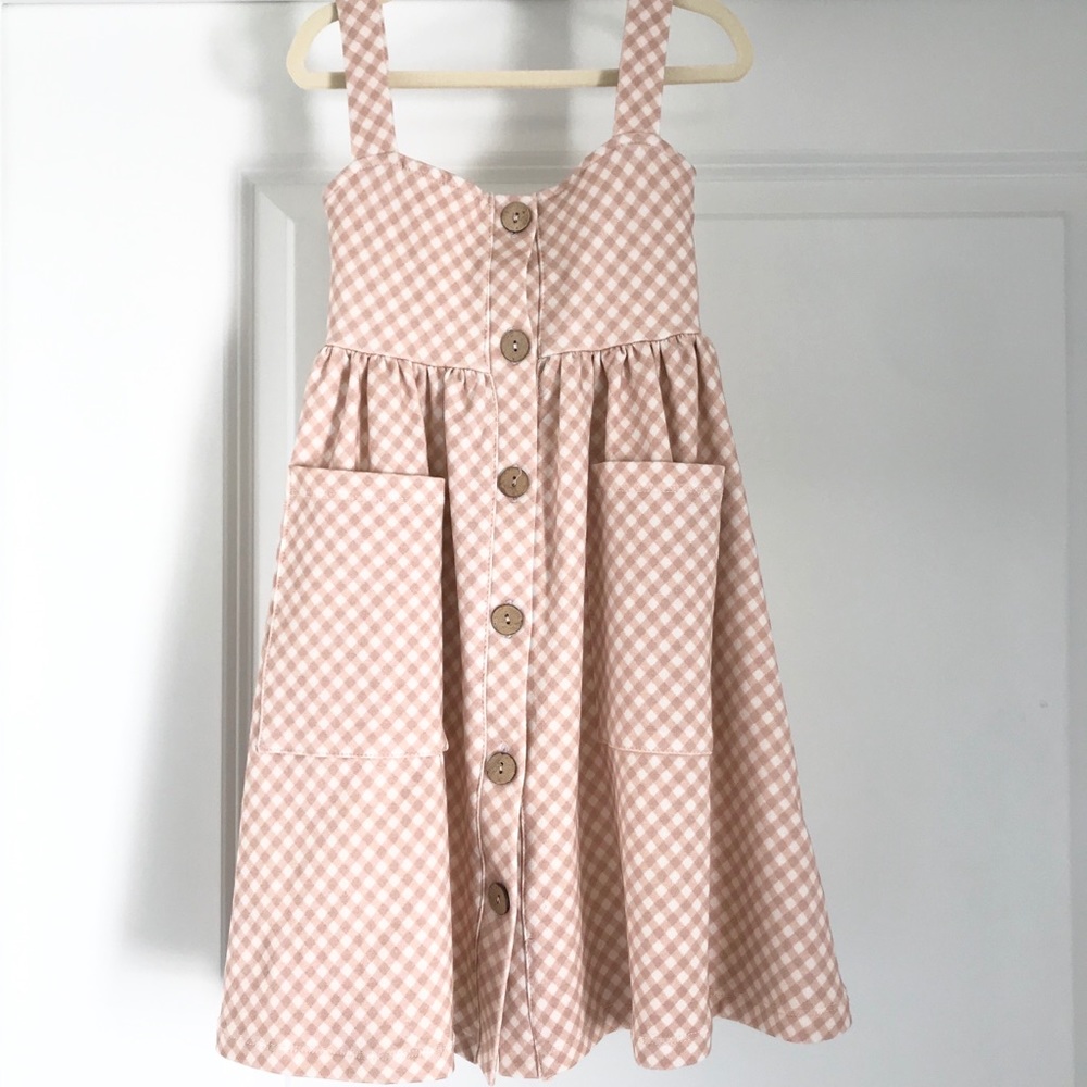 Lemon + Lucy - Pink Buffalo Check Dress